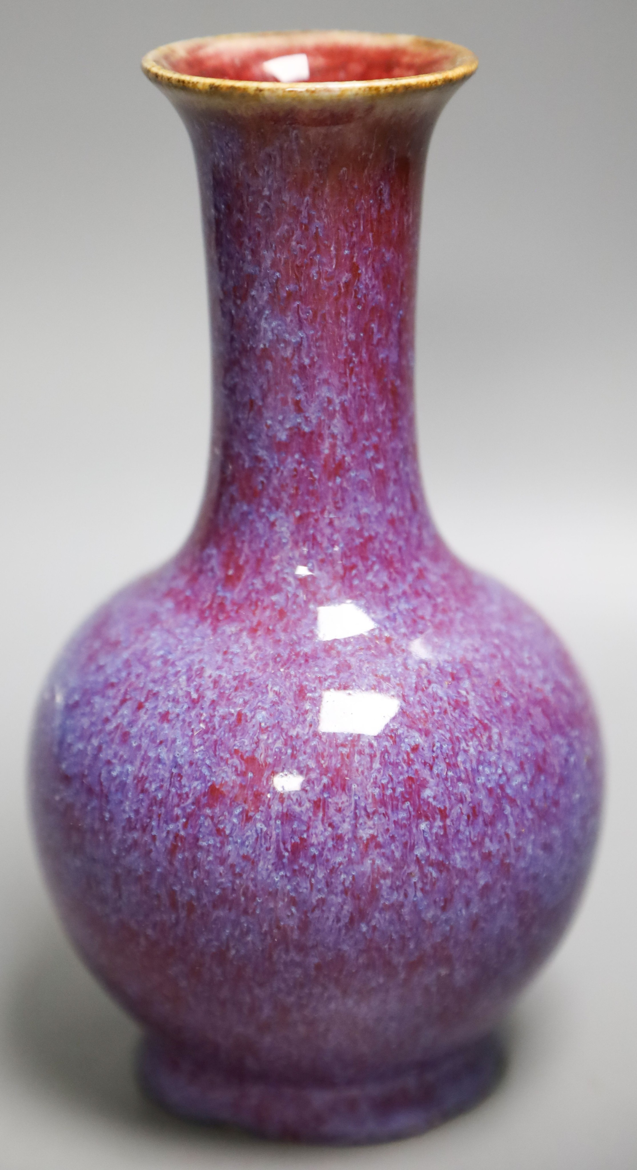 A Chinese flambé glazed bottle vase, 18.5cm